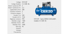 COMPRESOR PISTON JOSVAL CIERZO C-3/200T 3CV 2/3