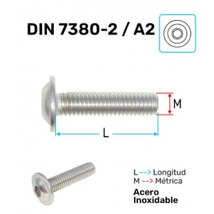 TORNILLO ALLEN A/INOX  A-2 D-7380-2 C/ARANDELA