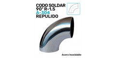 CODO A/INOX PULIDO A-304 90º SOLDAR R-1.5 SERIE MILIMÉTRICA